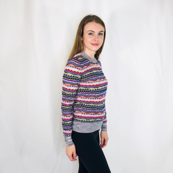 Carven Knit Multi Color Sweater Unique EUC S - Picture 3 of 8